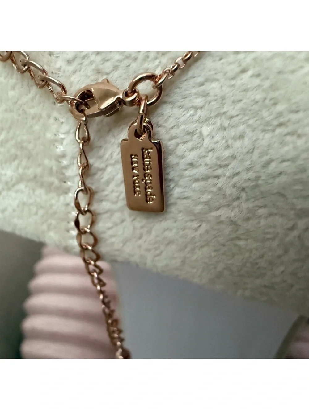 Kate Spade Rose Gold Rhinestone Heart Pendant Necklace